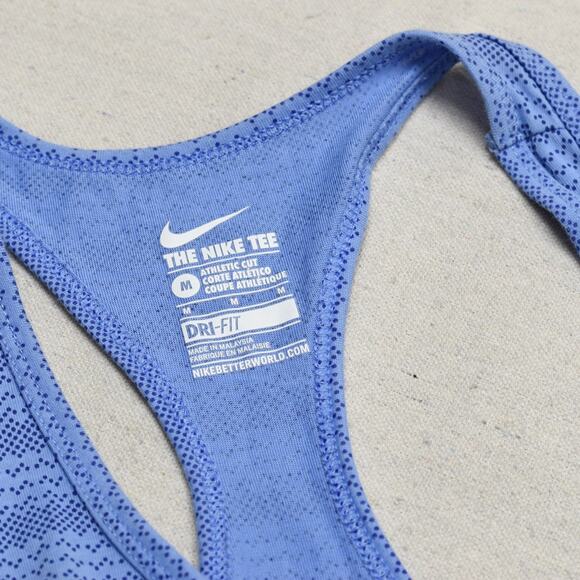 Nike Women Tank Top Crew Neck Dri Fit Athletic Size M Polyester Geometric Swoosh - Picture 8 of 8